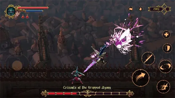 Controles táctiles de Blasphemous